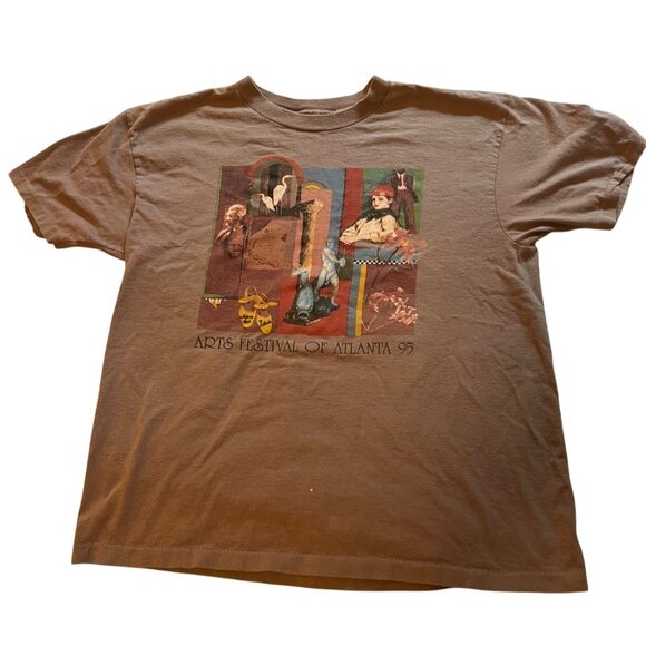 Belton Other - Vintage 1995 Arts Festival of Atlanta Tee L Belton USA Single Stitch Brown